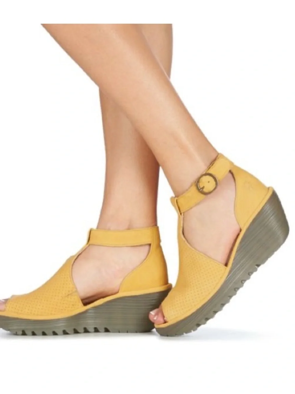 Fly London Yall Cupido
Perforated Peep Toe Cut Out Wedge Heel 39/ 8.5 Yellow NWT - Picture 2 of 9